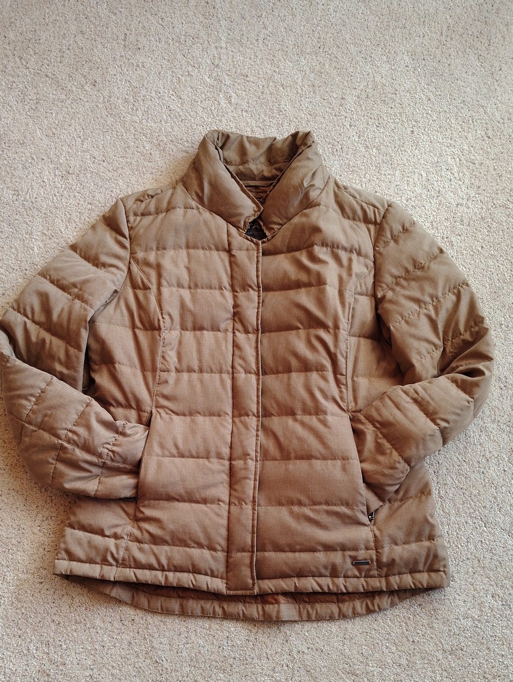 Prana Lightweight Quilted Women's XL Jacket in Taupe/Carmel